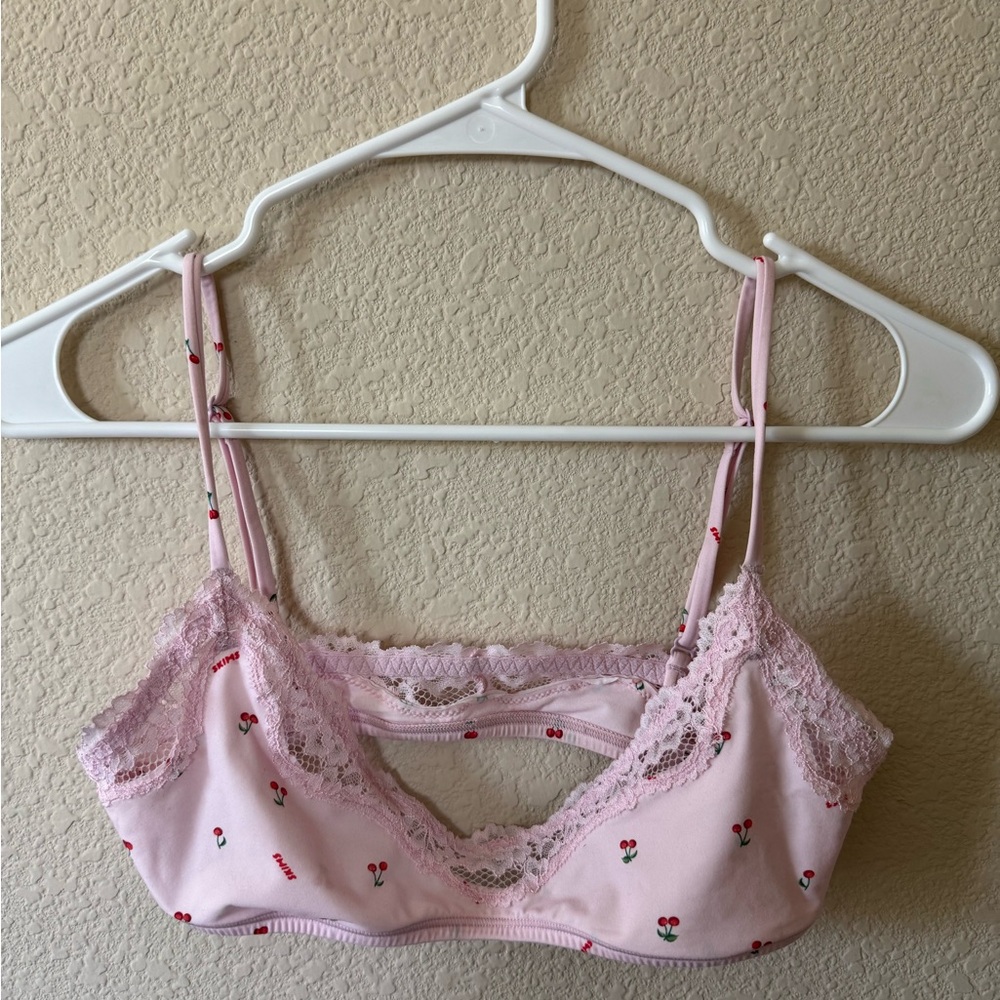 Skims pink cherry bralette